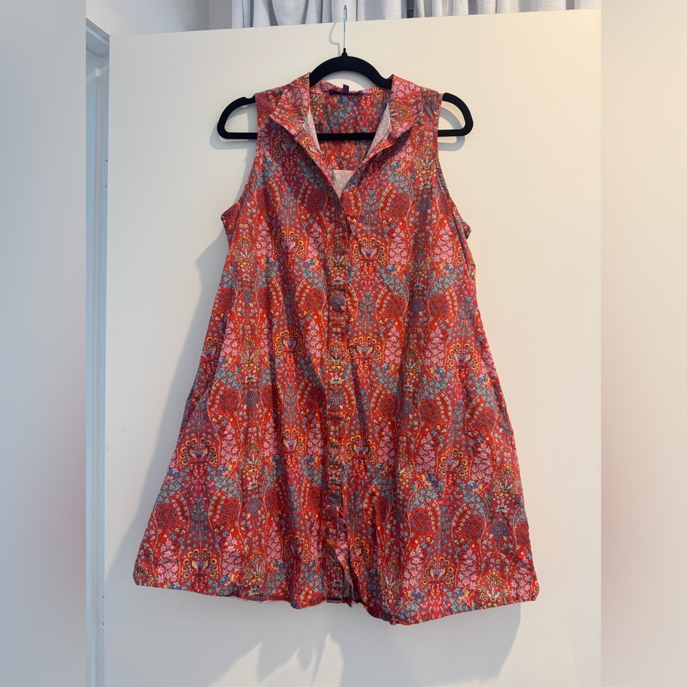 Liberty Vibrant Red and Blue Mini Dress